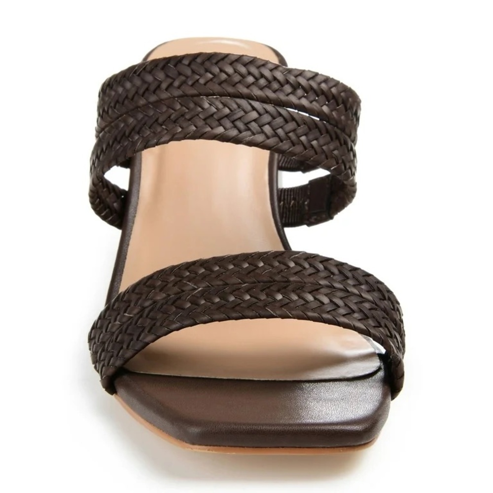 Journee Collection Natia Open Square Toe Block Heel Sandals, Wide Width - Picture 2 of 13